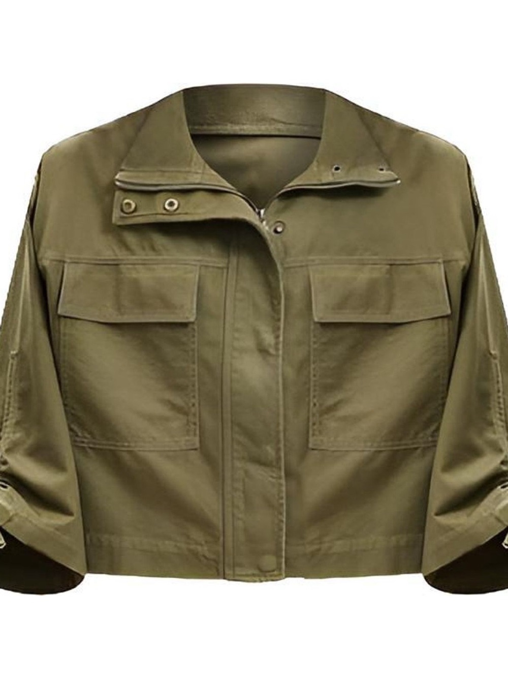 LOFT Olive Green Utility Jacket with Flap Pockets
